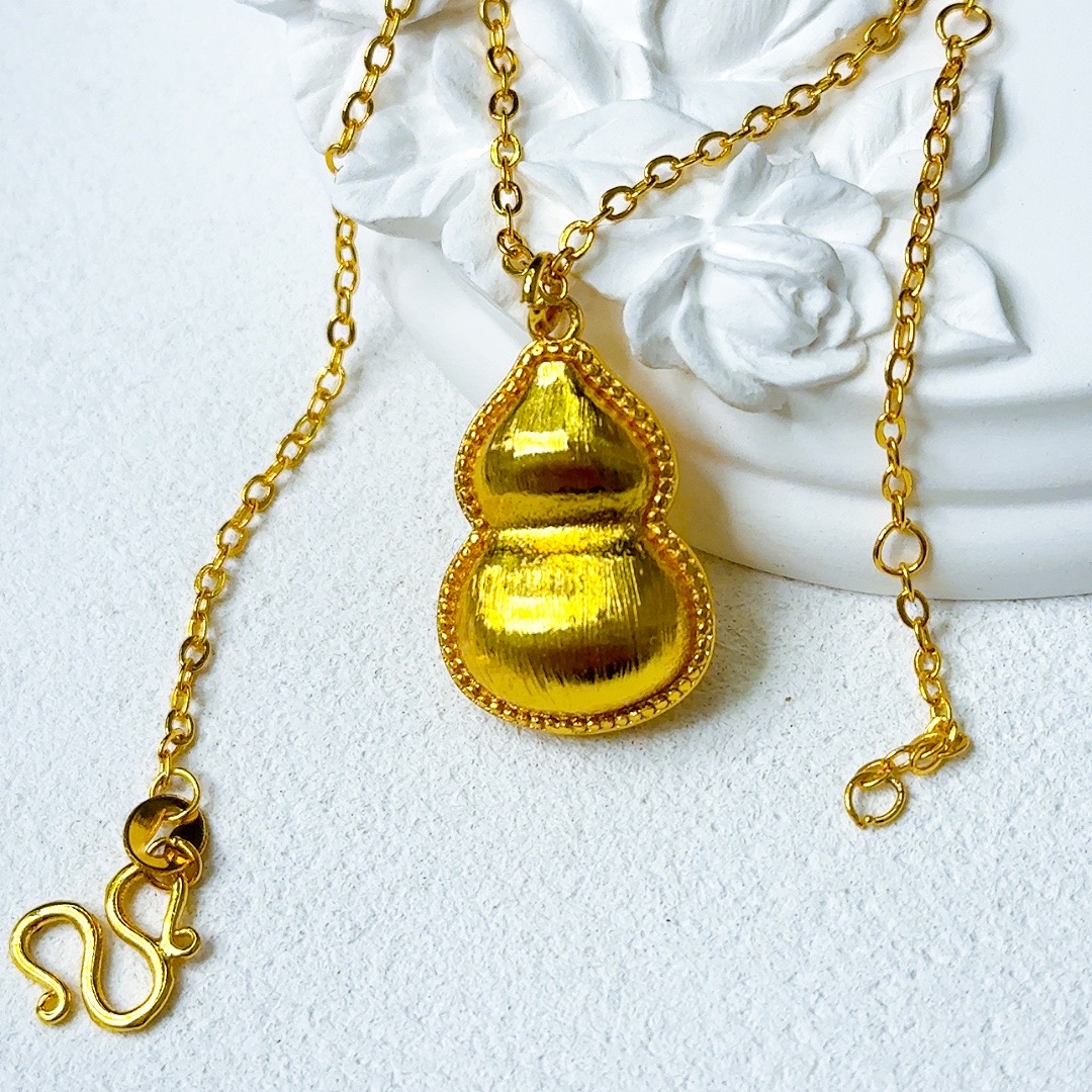 高定精工拉丝葫芦项链-365