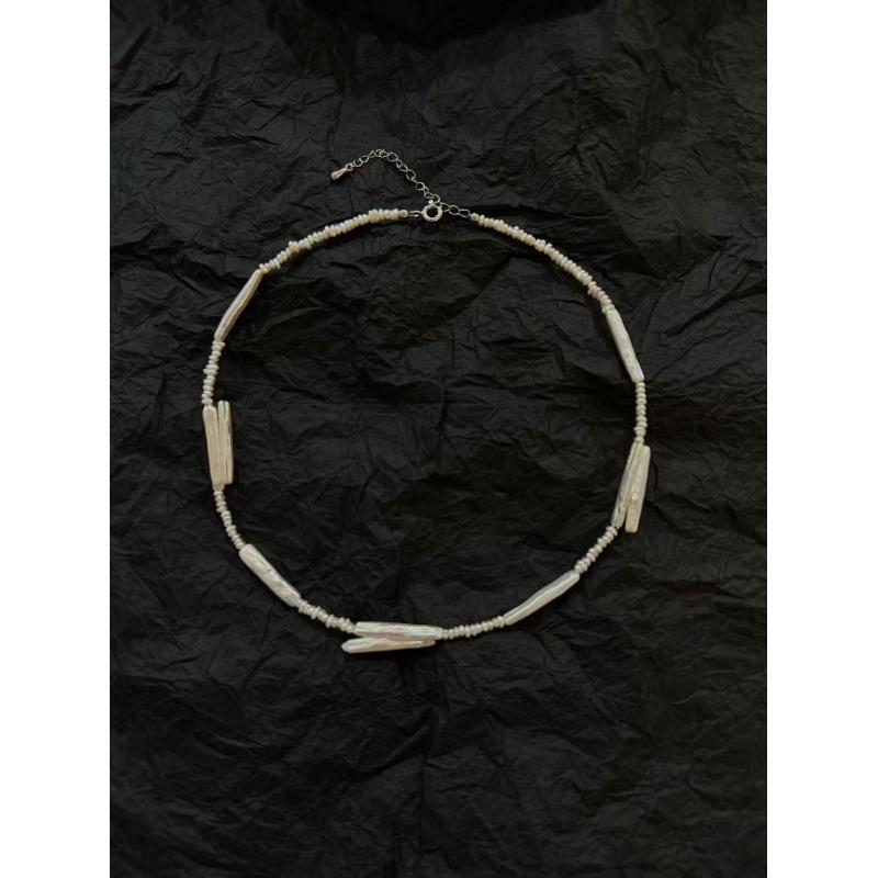 不锈钢仿珍珠项链 9 25银巴luo克天然珍 珠项链 J25XL282