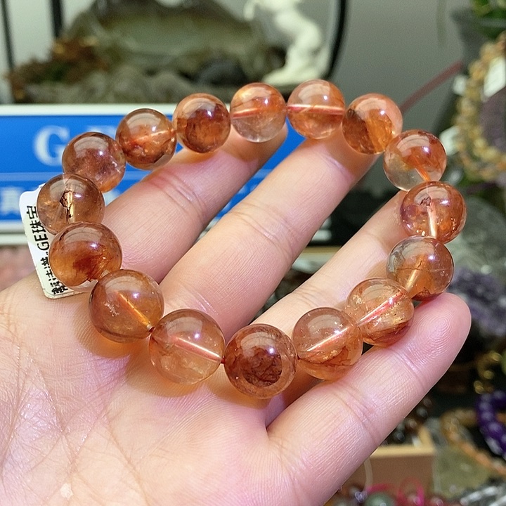 水晶手链未镶嵌红胶花13+