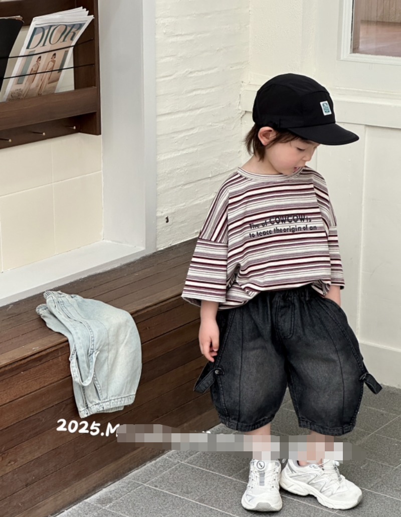 2025夏季新款森系韩系简潮时尚男孩女孩高品质工装短裤韩版童装