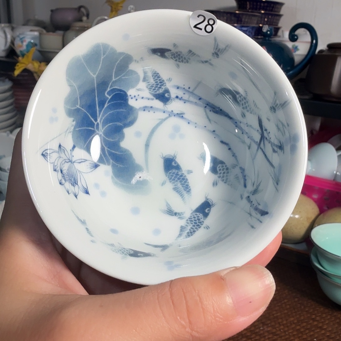 *****微瑕工厂福利青花鱼主人杯28
