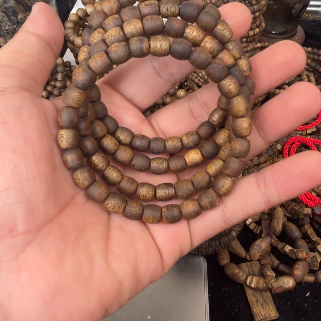 沉香沉香碎屑卡07mm鼓珠单圈 重4克+ 多样性发一