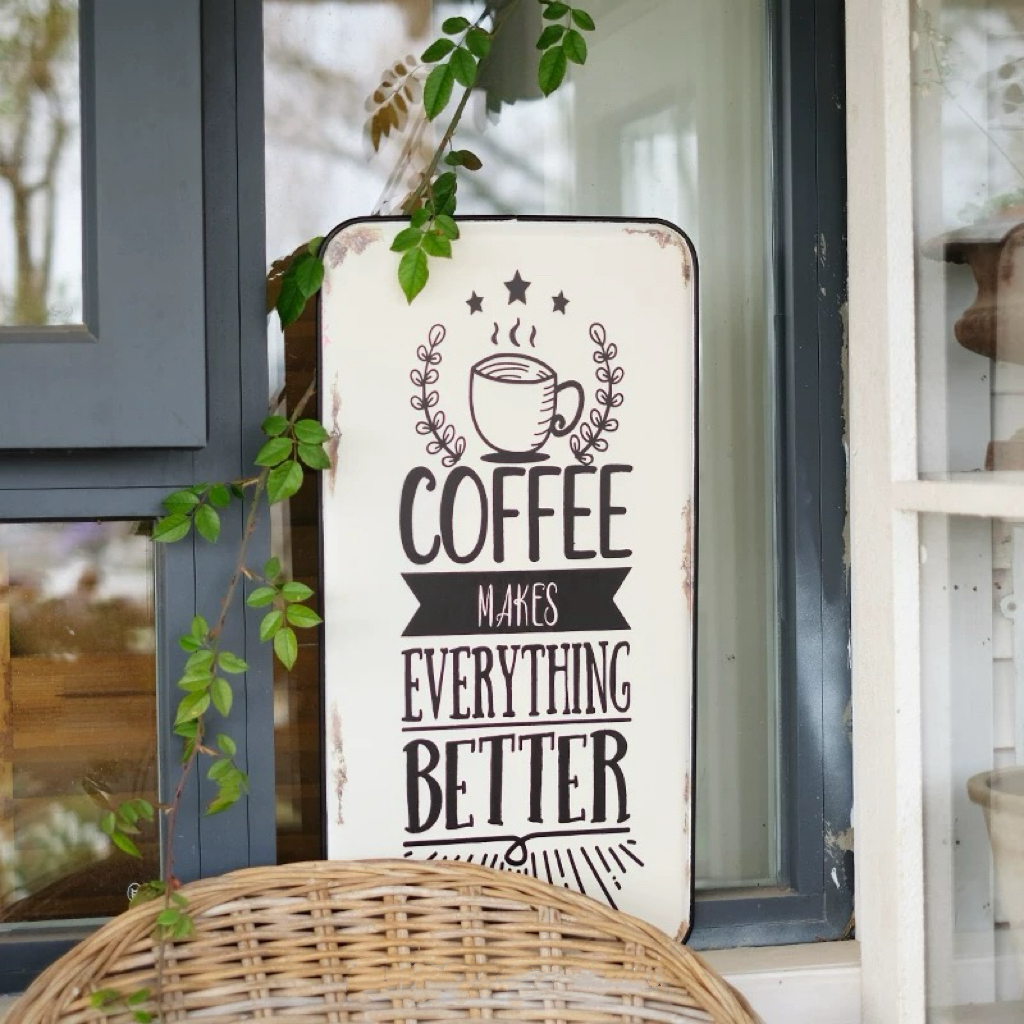 【南乔花园】园艺杂货 复古欧式铁艺咖啡牌壁饰挂画挂墙画无框画