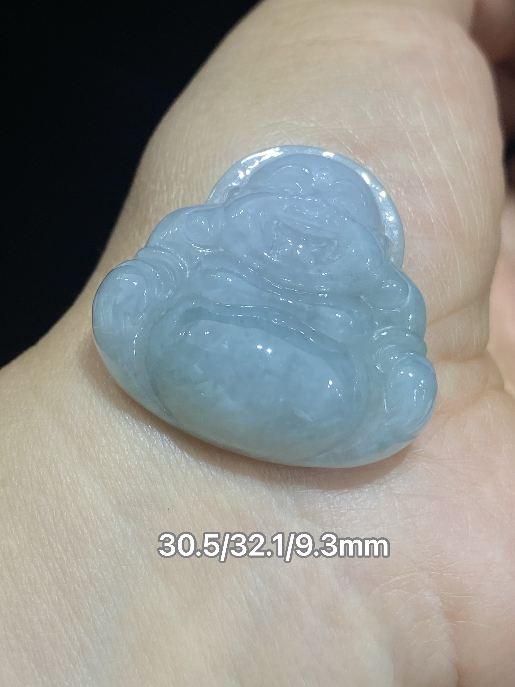 缅甸翡翠A货大肚佛吊坠弥勒玉佛春彩天然玉石厚装笑佛天然玉石证