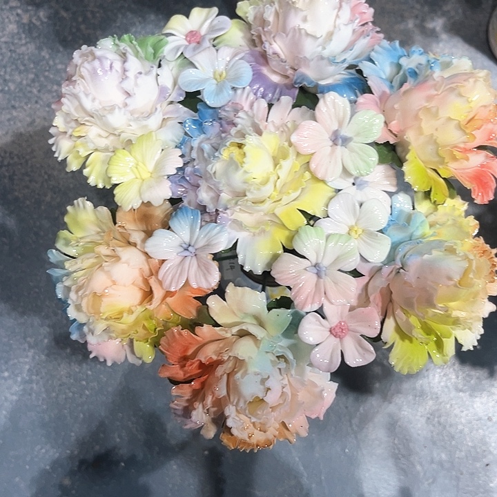 陶瓷花花摆件，花束