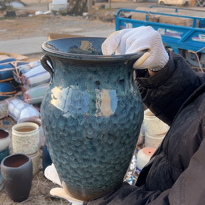 紫砂花盆高度32口20    