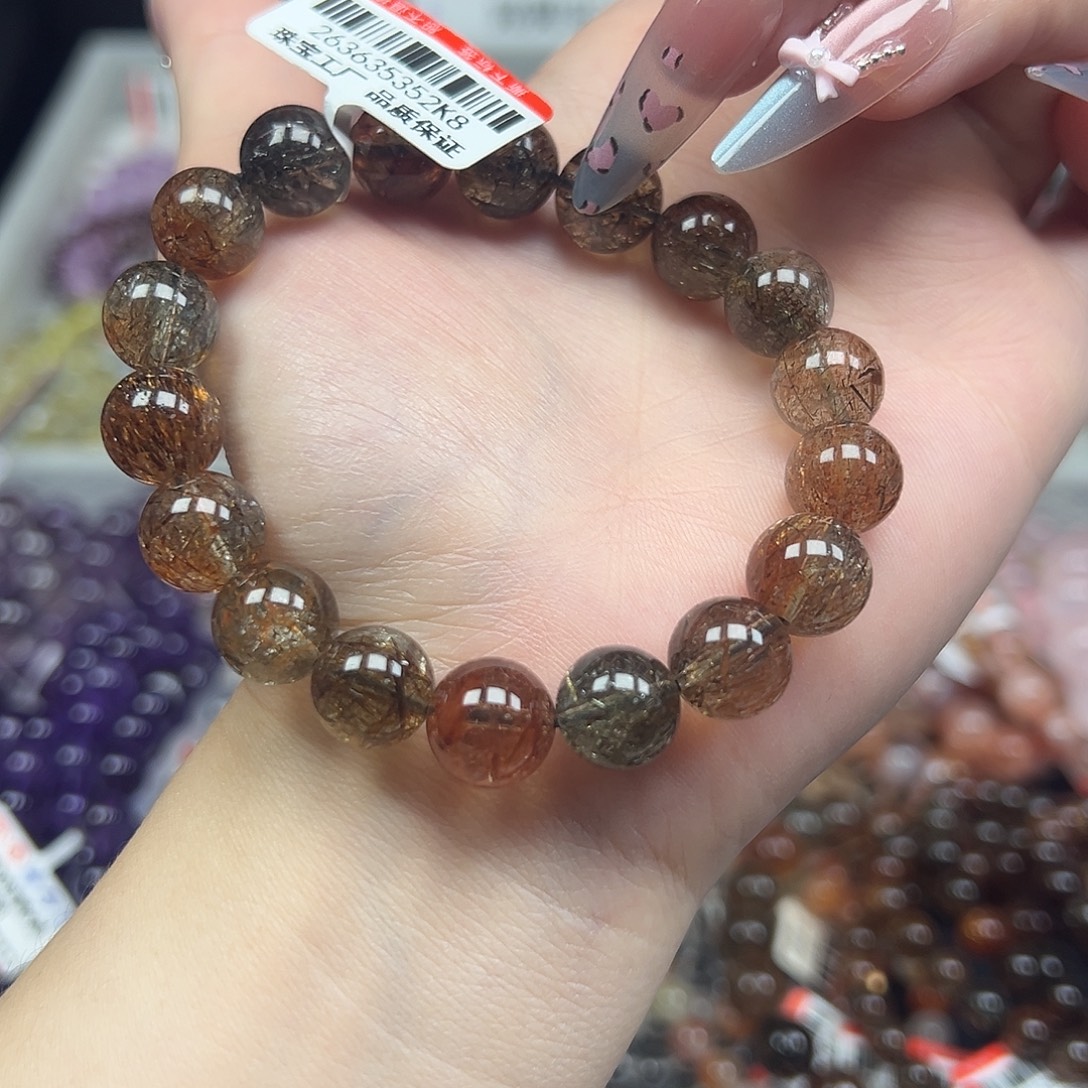 欢****未镶嵌水晶手链卡10毕业级冰透黑金超七16