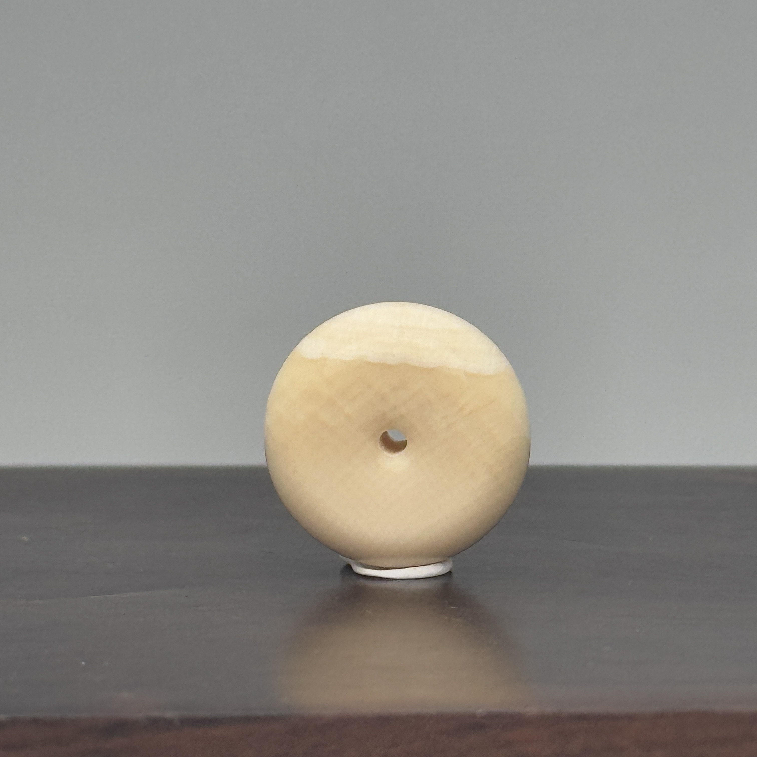 DEZHI/德志16*6mm1.9g平安扣吊坠天然猛犸牙K24