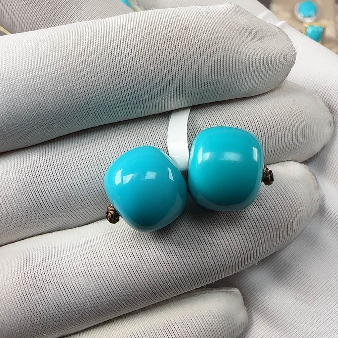 绿松石未镶嵌12mm➕老型对珠