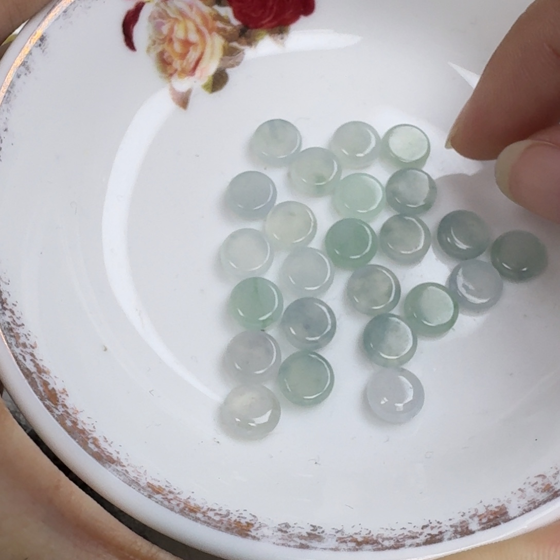 翡翠散珠小圆饼一个可以选
