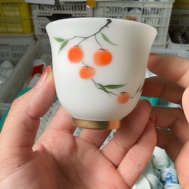 素烧冰种手绘主人杯60