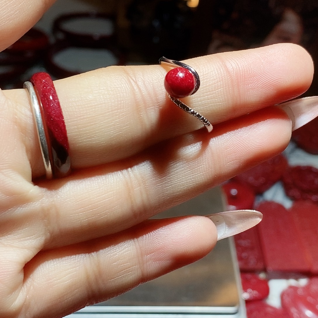 天然辰砂朱砂戒指