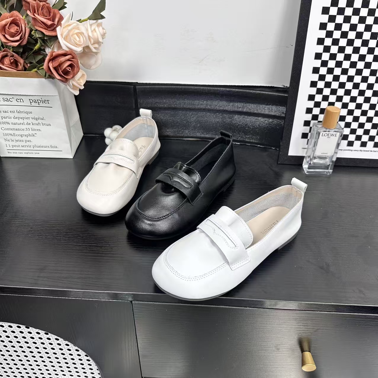 夏季新款时尚休闲女鞋软底软面单鞋透气舒适平底鞋冷粘工艺2118