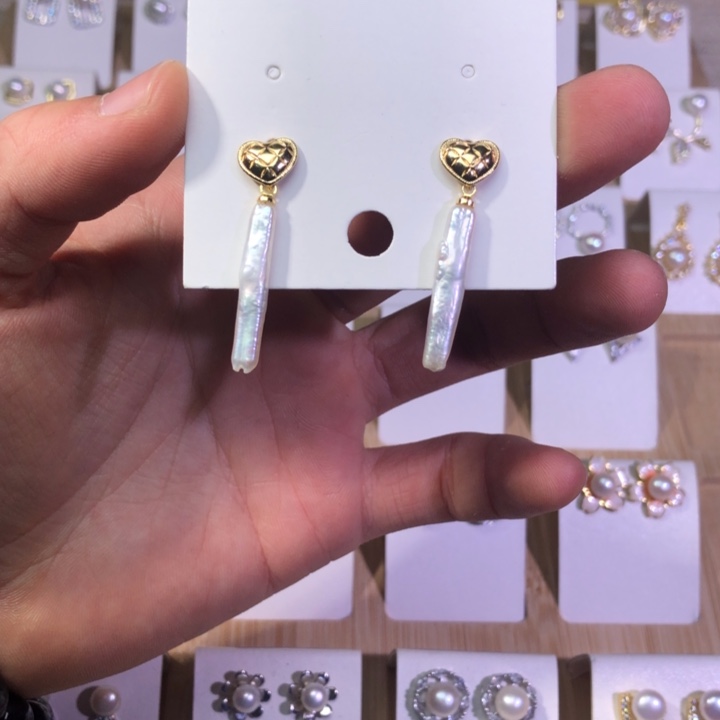淡水珍珠耳饰银S925镶嵌