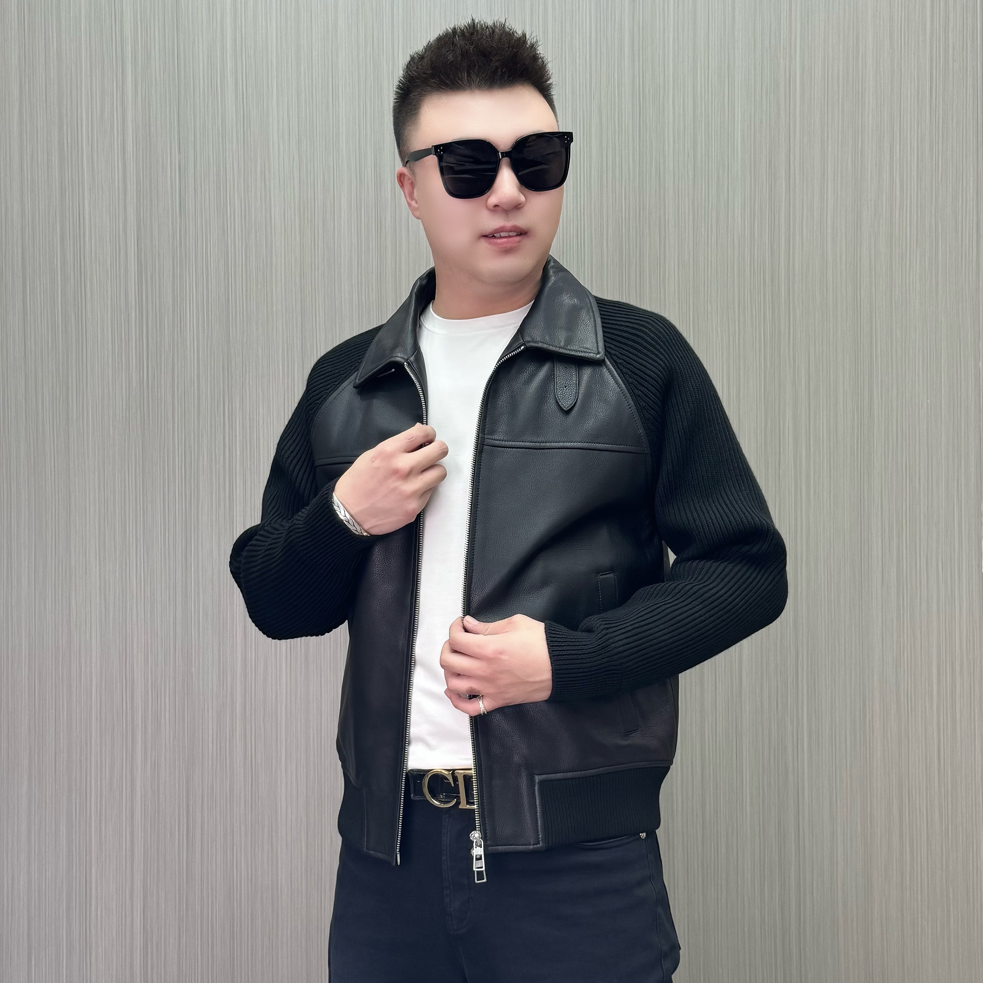 【39702】秋冬新款高端轻奢商务老钱风百搭，羊皮品质皮衣