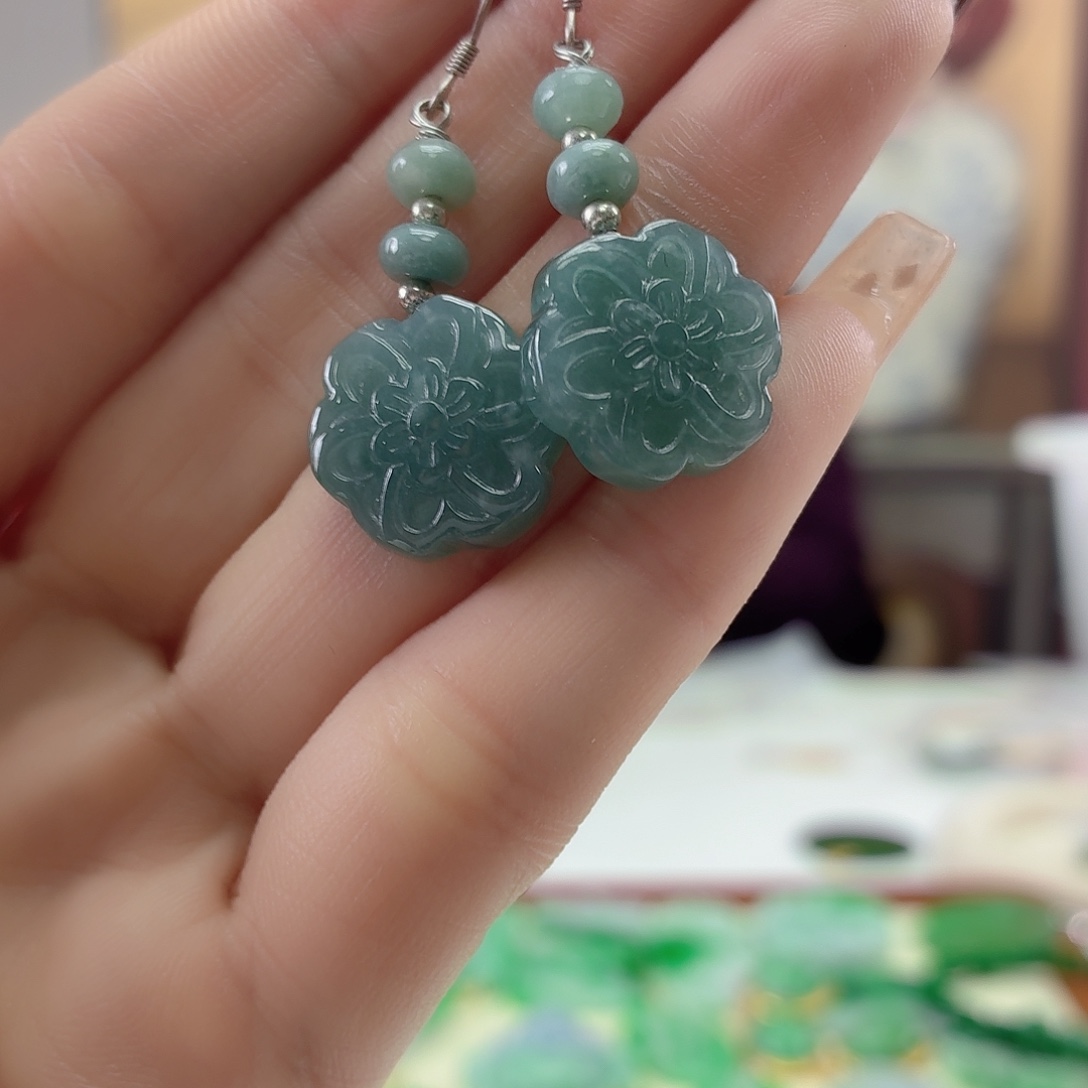 翡翠未镶嵌耳饰翡翠