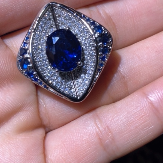 红宝石戒指银S925镶嵌