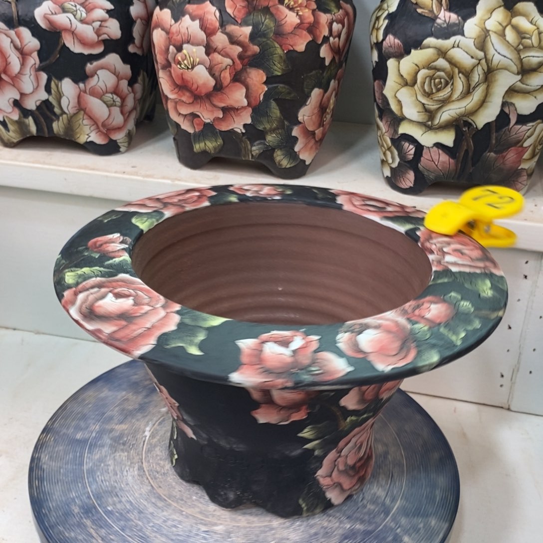紫砂花盆星*水晶花盆微瑕
