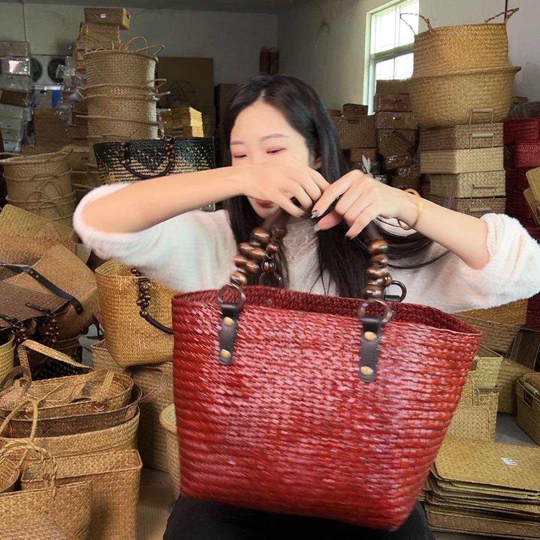 草编草编包/草编收纳盒带瑕疵