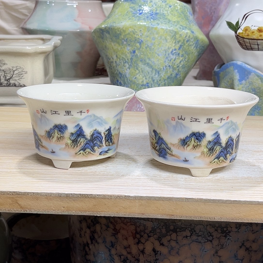 陶瓷绿植多肉微瑕花盆外口径：10*6