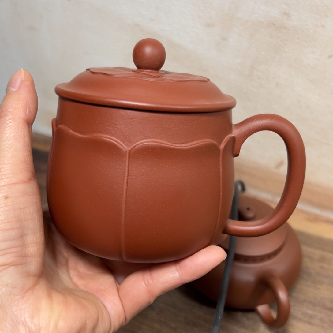 朱泥茶杯朱泥盖杯微瑕