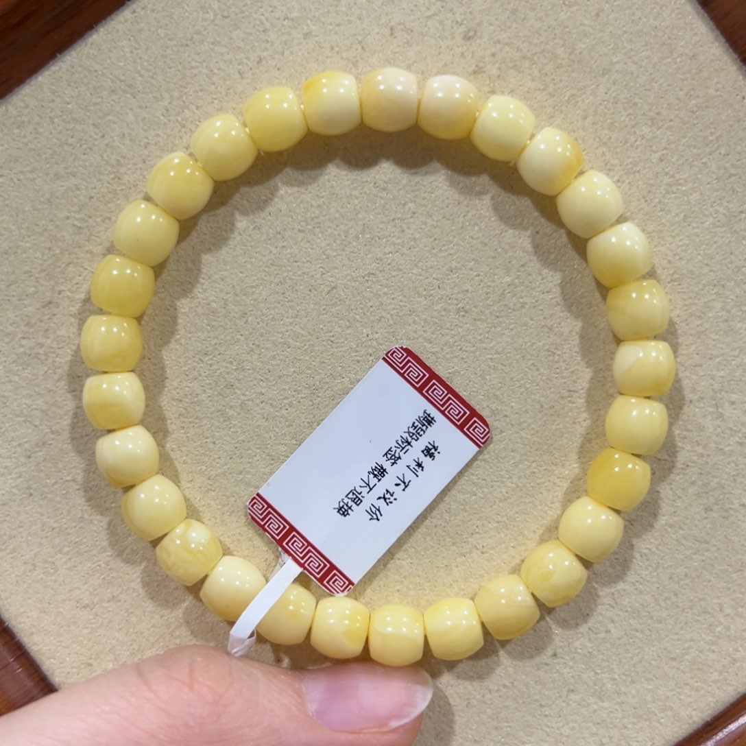 未镶嵌蜜蜡手链荒*7m浓蜡高桩鼓珠