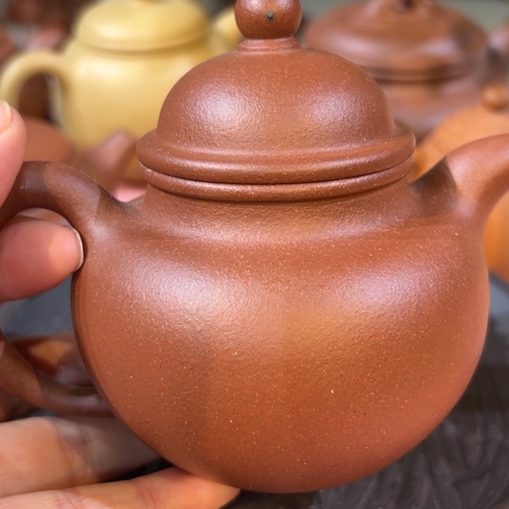 紫砂茶案紫泥滴子铁质掇球180cc