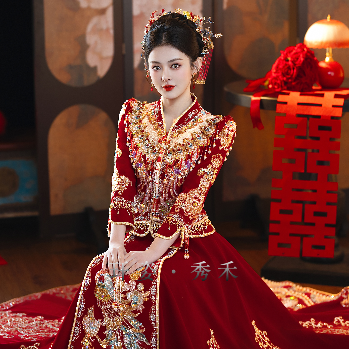 秀禾服新娘2025新款中式结婚礼服重工奢华嫁衣敬酒出阁服高端婚服