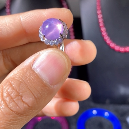 戒指银S925镶嵌红宝石