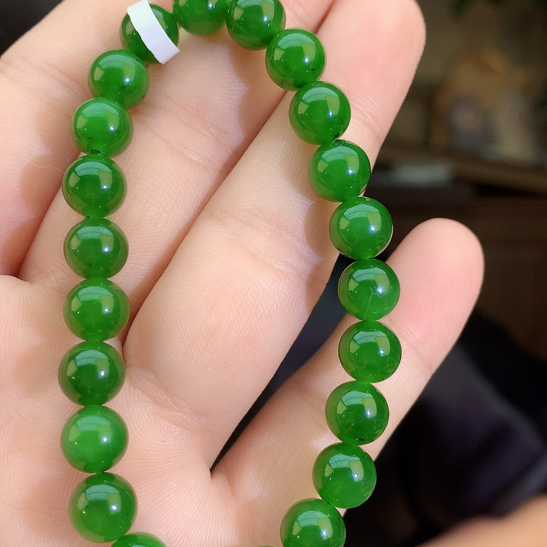 吊坠(不含链)未镶嵌和田玉（碧玉）手链