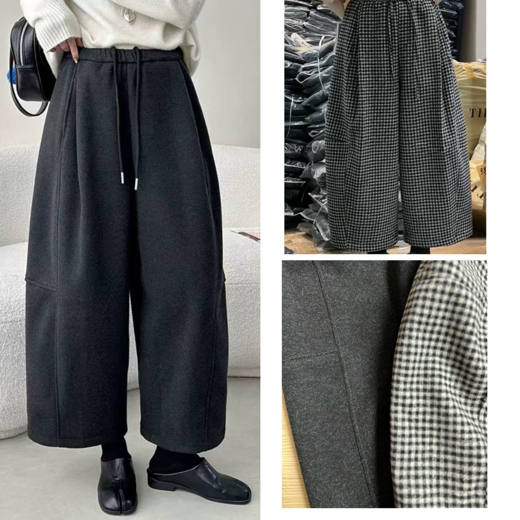 25375 加绒休闲九分花苞阔腿裤