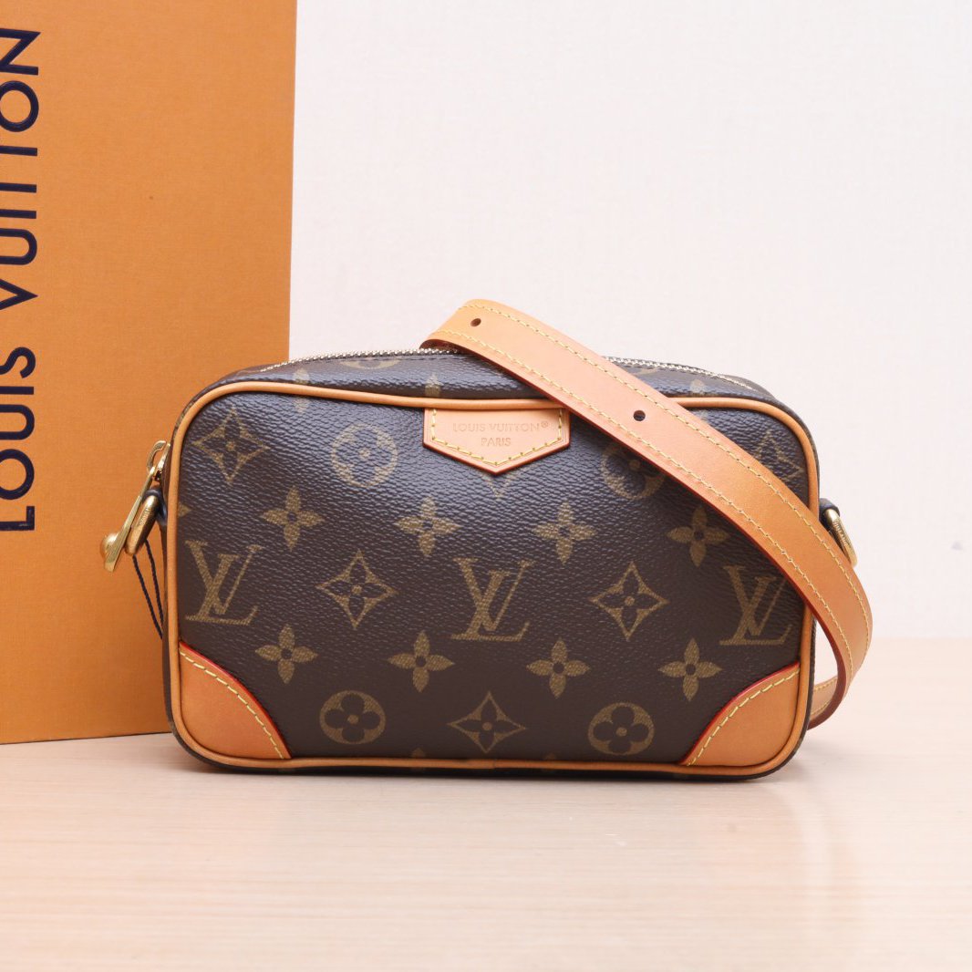 99新 LouisVuitton/路易威登 小花双双 mini相机包 PVC 老花 芯片