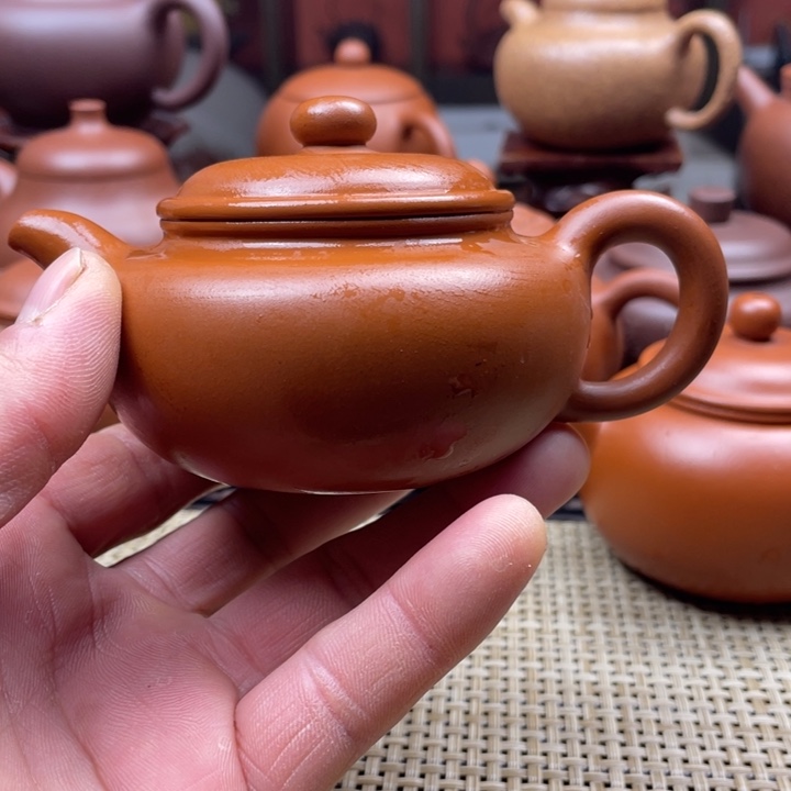 紫砂茶壶一***?朱泥小仿古手工制作