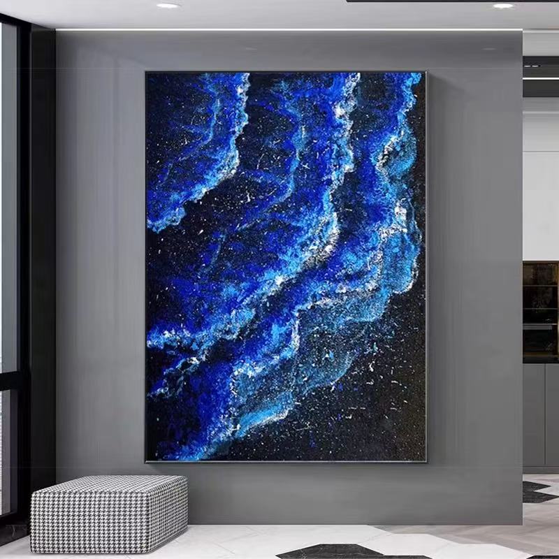 蓝星海 客厅装饰画高级感沙发背景墙壁画