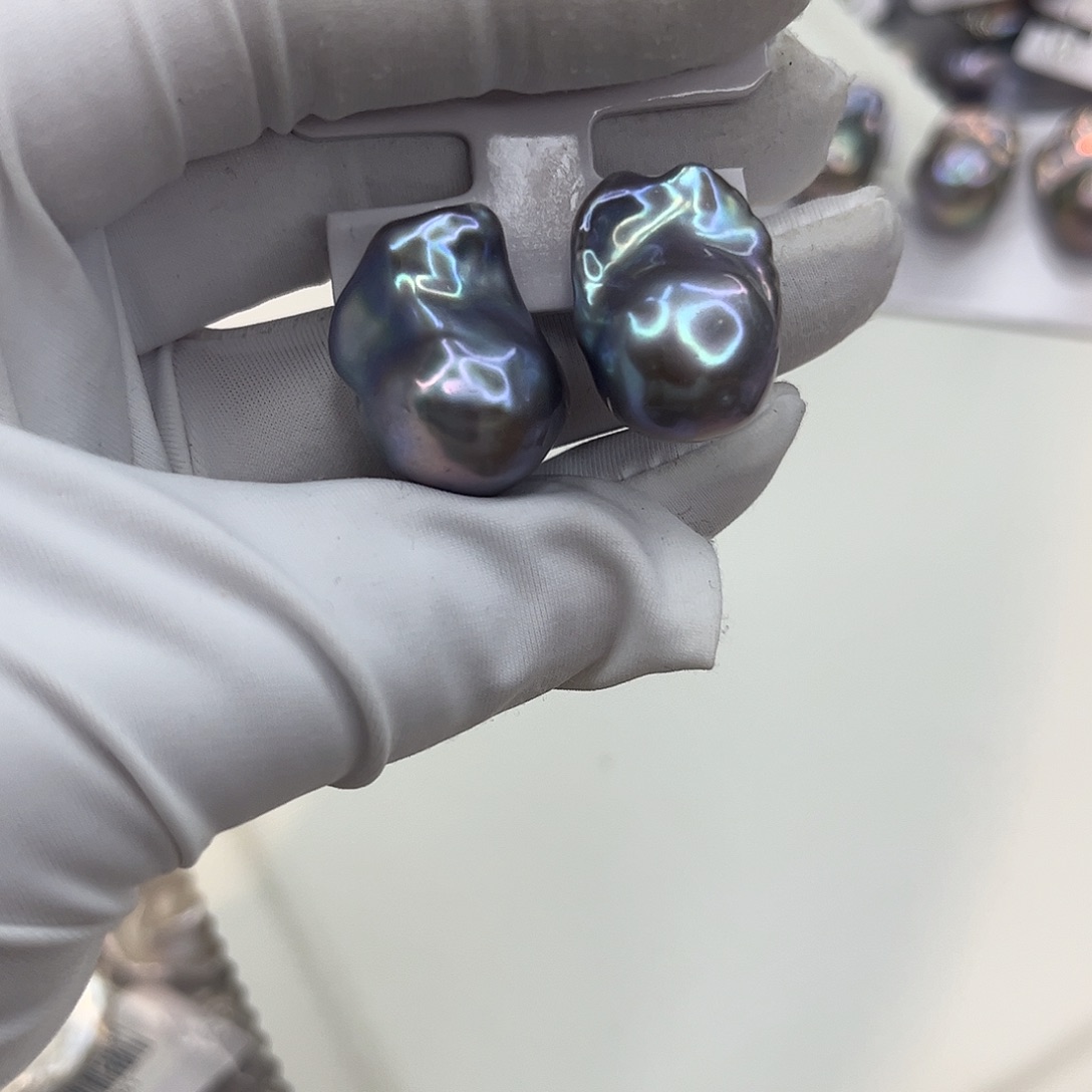 银S925镶嵌淡水珍珠耳饰