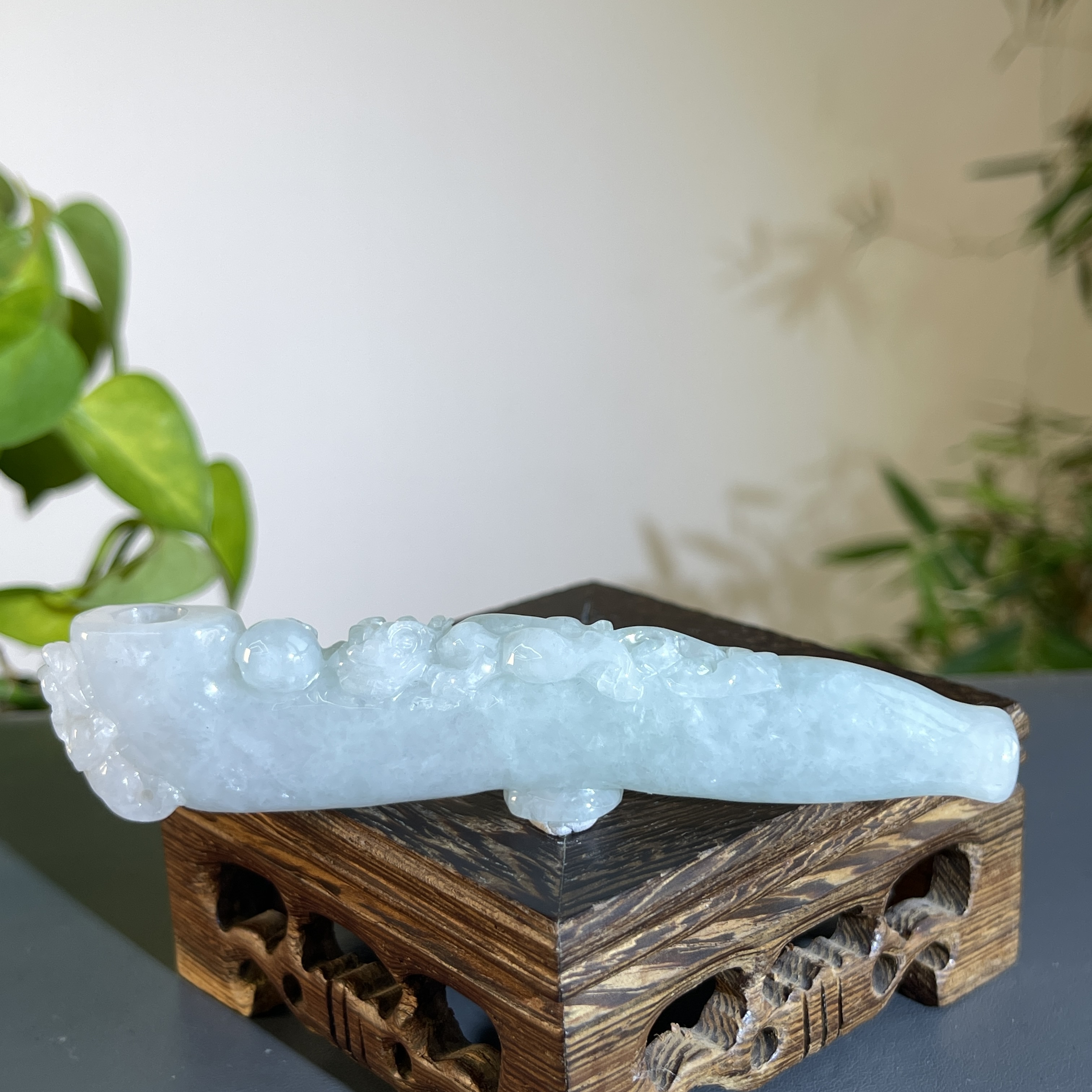 JCA15-24 天然缅甸A货翡翠 翡翠烟斗