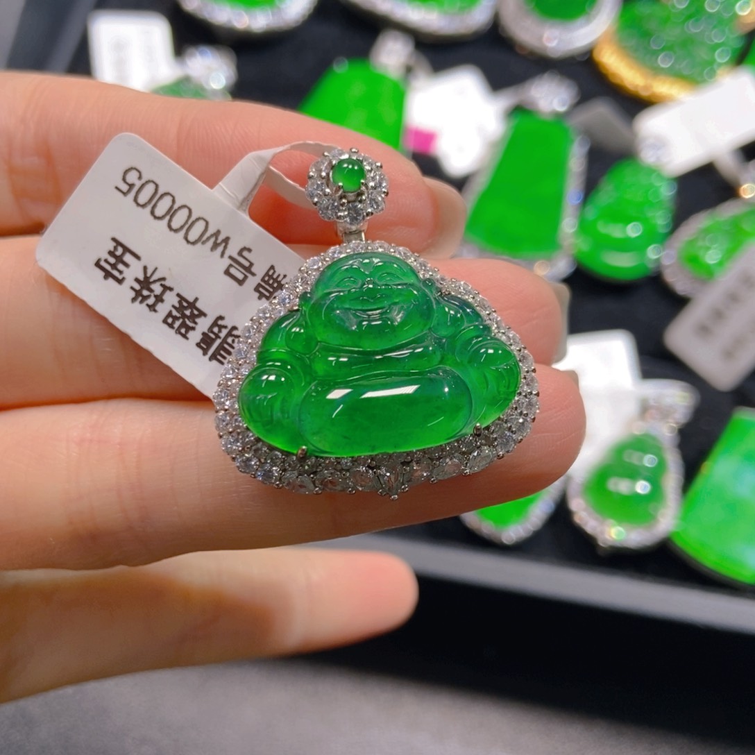 翡翠吊坠(不含链)银S925镶嵌