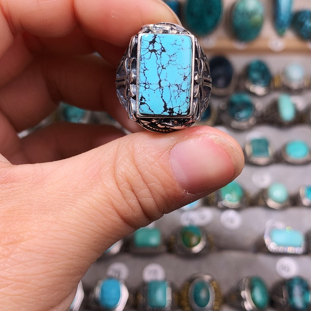 绿松石挂件银S925镶嵌