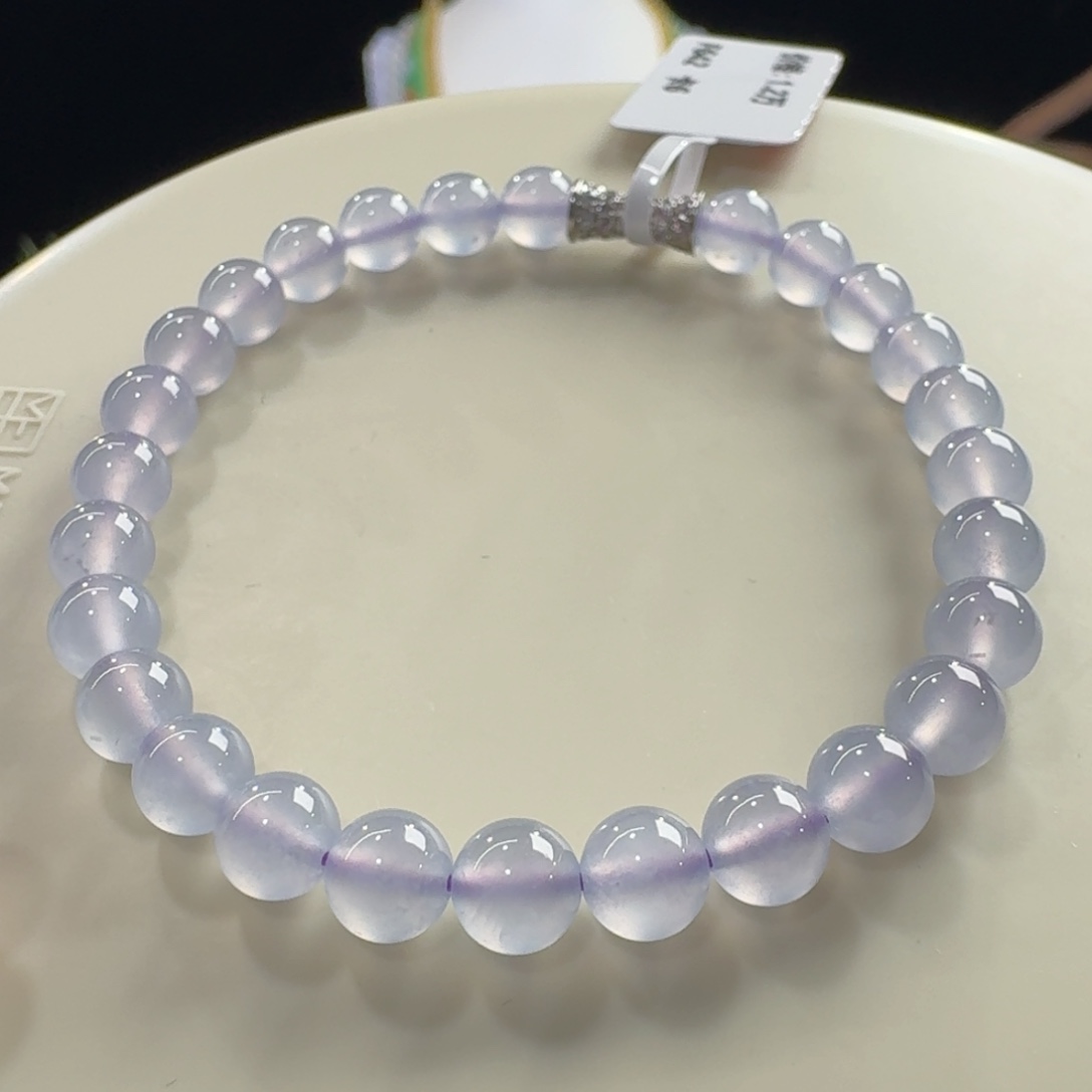 未镶嵌手链翡翠高冰粉紫单圈卡6mm