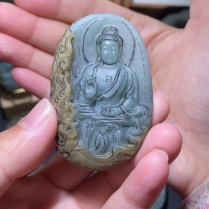 定制翡翠未镶嵌佛魔之间修光15天