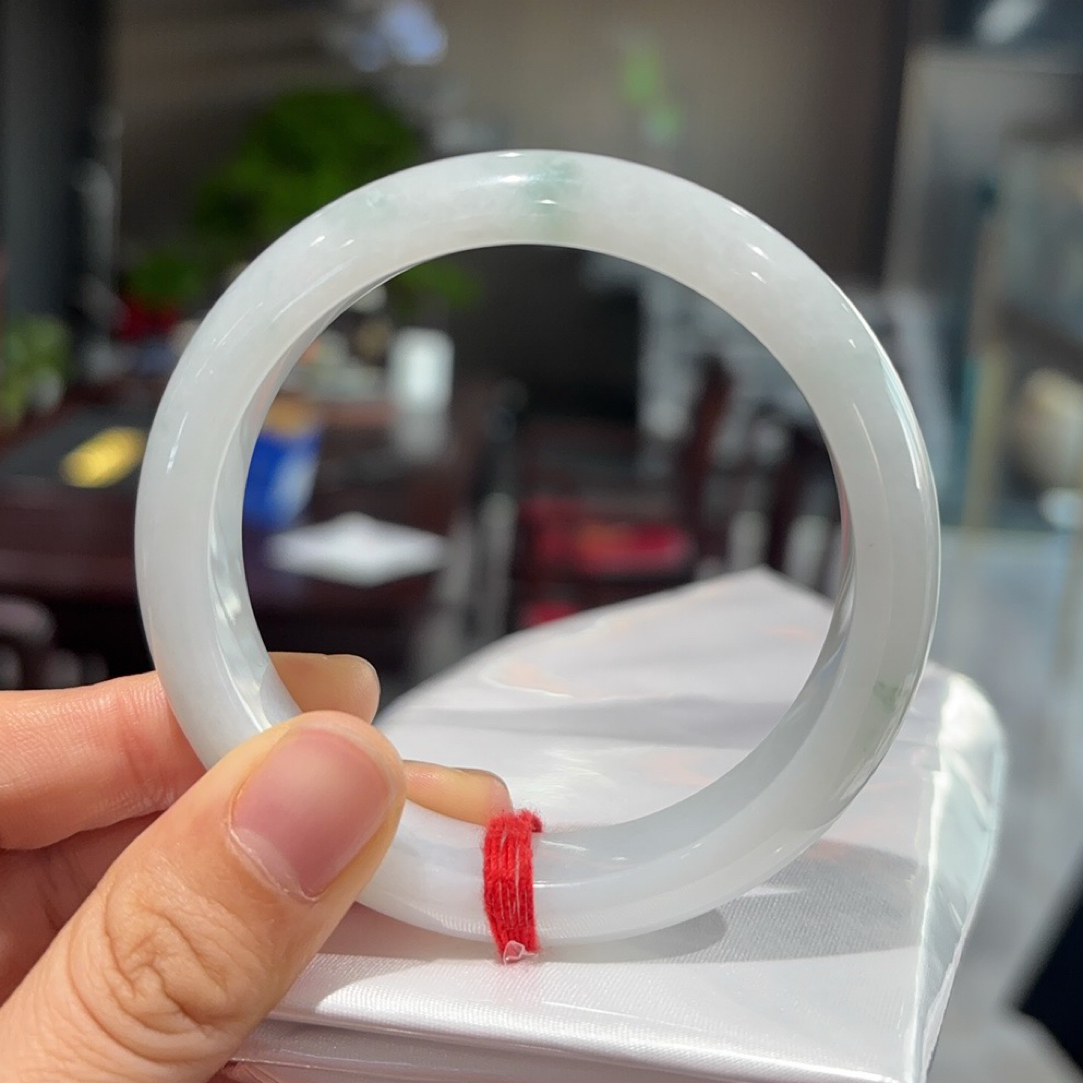 21天然缅甸A货翡翠飘花58-59正圈