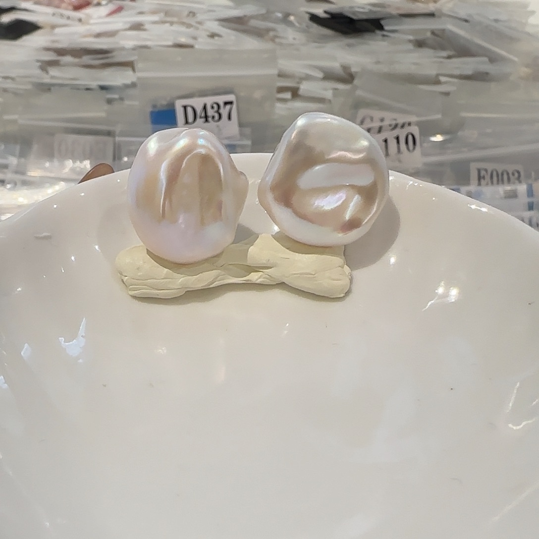 淡水珍珠耳饰银S925镶嵌