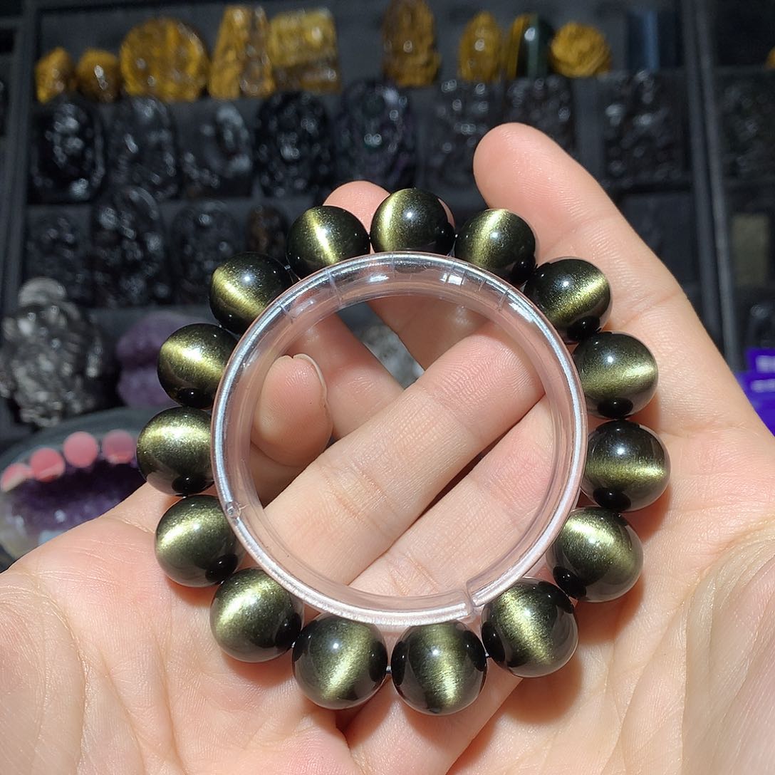 黑曜岩手链未镶嵌黔****具