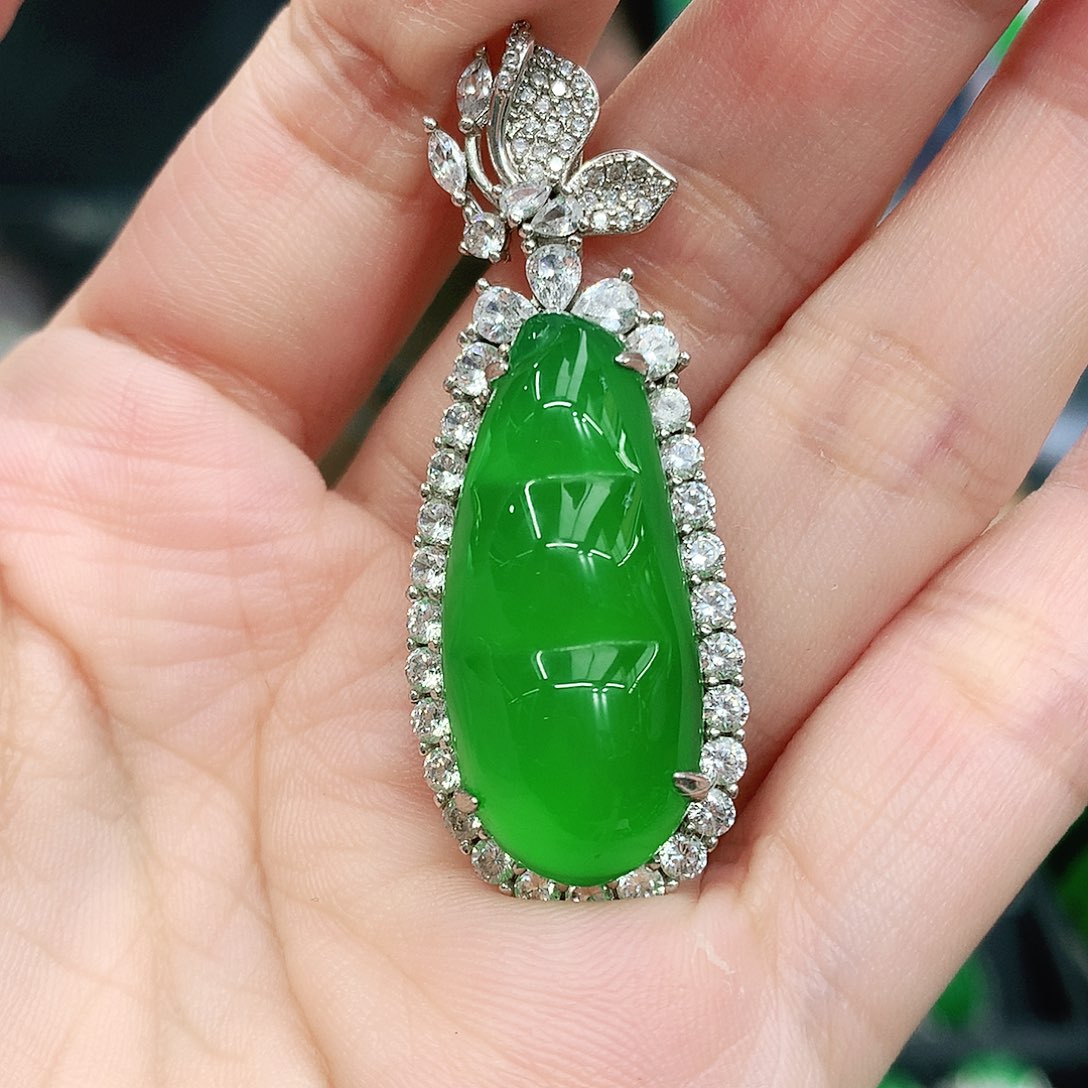 银S925镶嵌吊坠玛瑙/玉髓