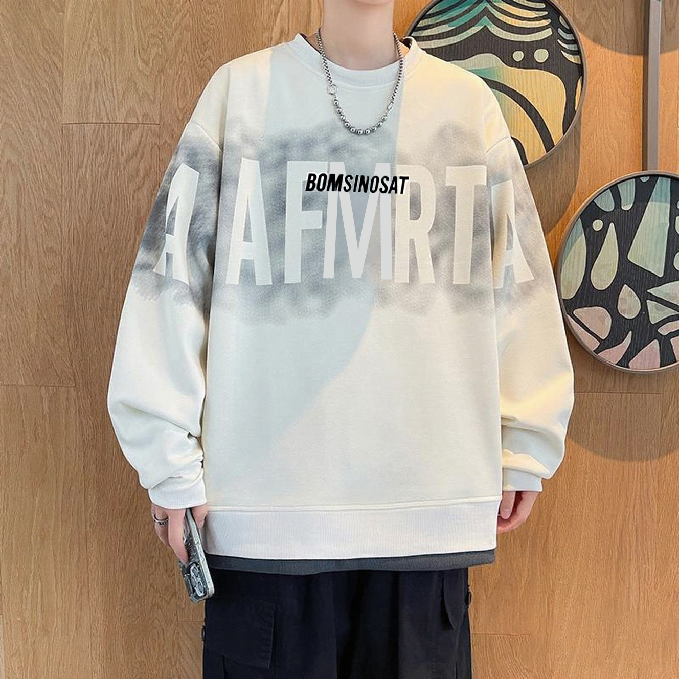 休闲长袖卫衣秋冬圆领上衣情侣套头卫衣