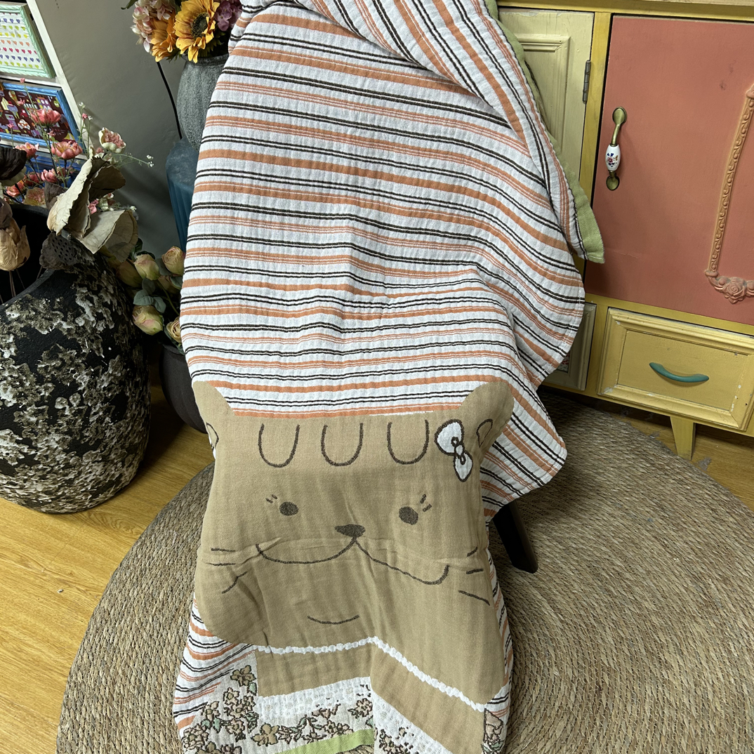 纯棉四层纱布卡通浴巾70*160微瑕～F88