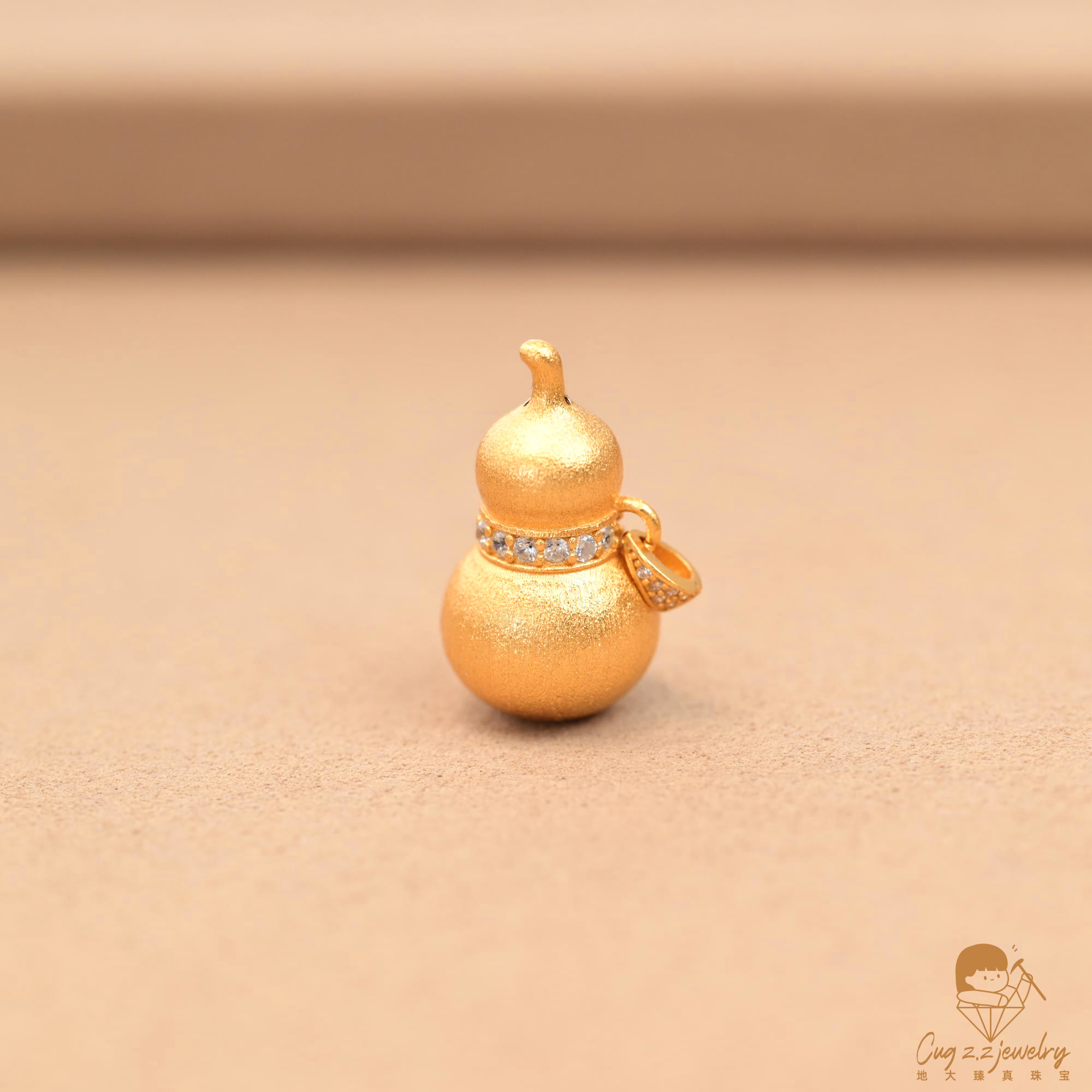 坠链均925银莫桑石 古法拉丝葫芦925银镀金吊坠高级珠宝（不含链）