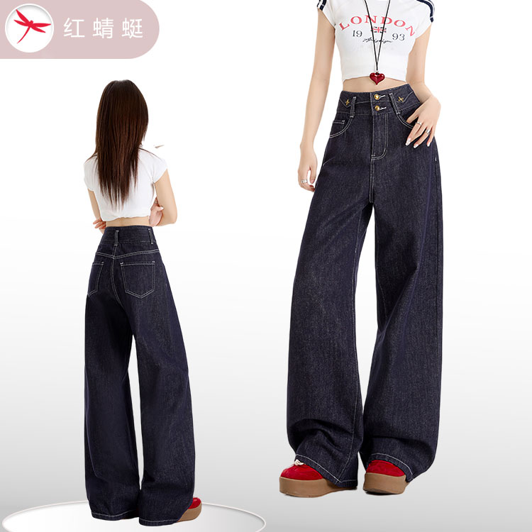 红蜻蜓新款2025年流行网红女裤面料柔软不掉色百搭微喇牛仔裤子DG