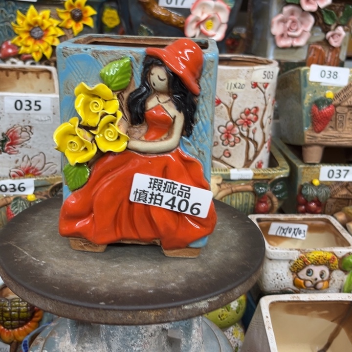 紫砂花盆粗陶材质多肉花盆406