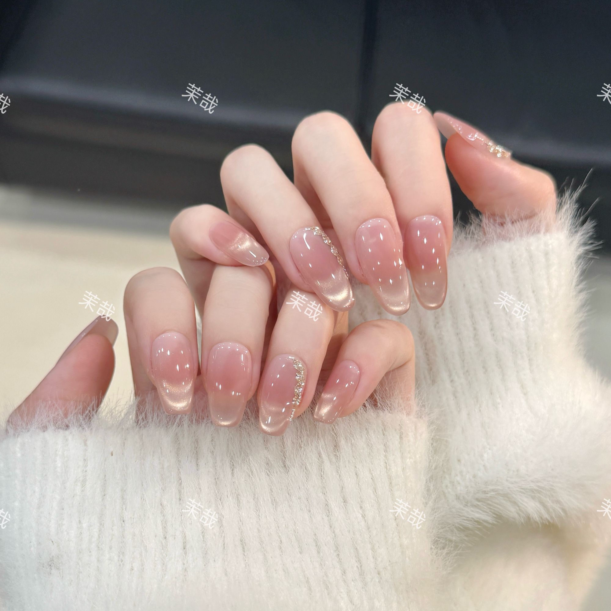 茉哉II【落日情书】纯手工定制美甲拆卸穿戴甲A4225